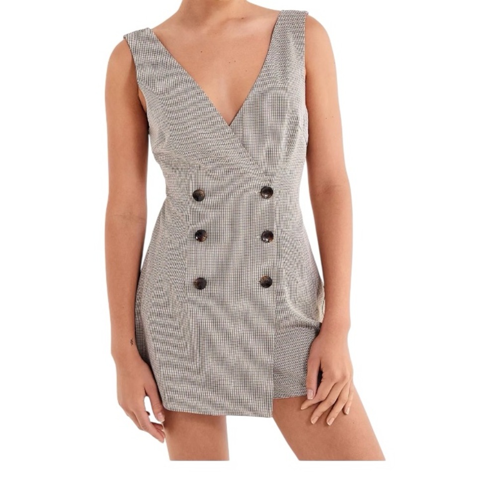 Urban Outfitters Black and White Houndstooth Romper Size Small